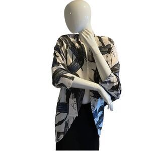 Satva Gray Brush Print Cocoon Wrap